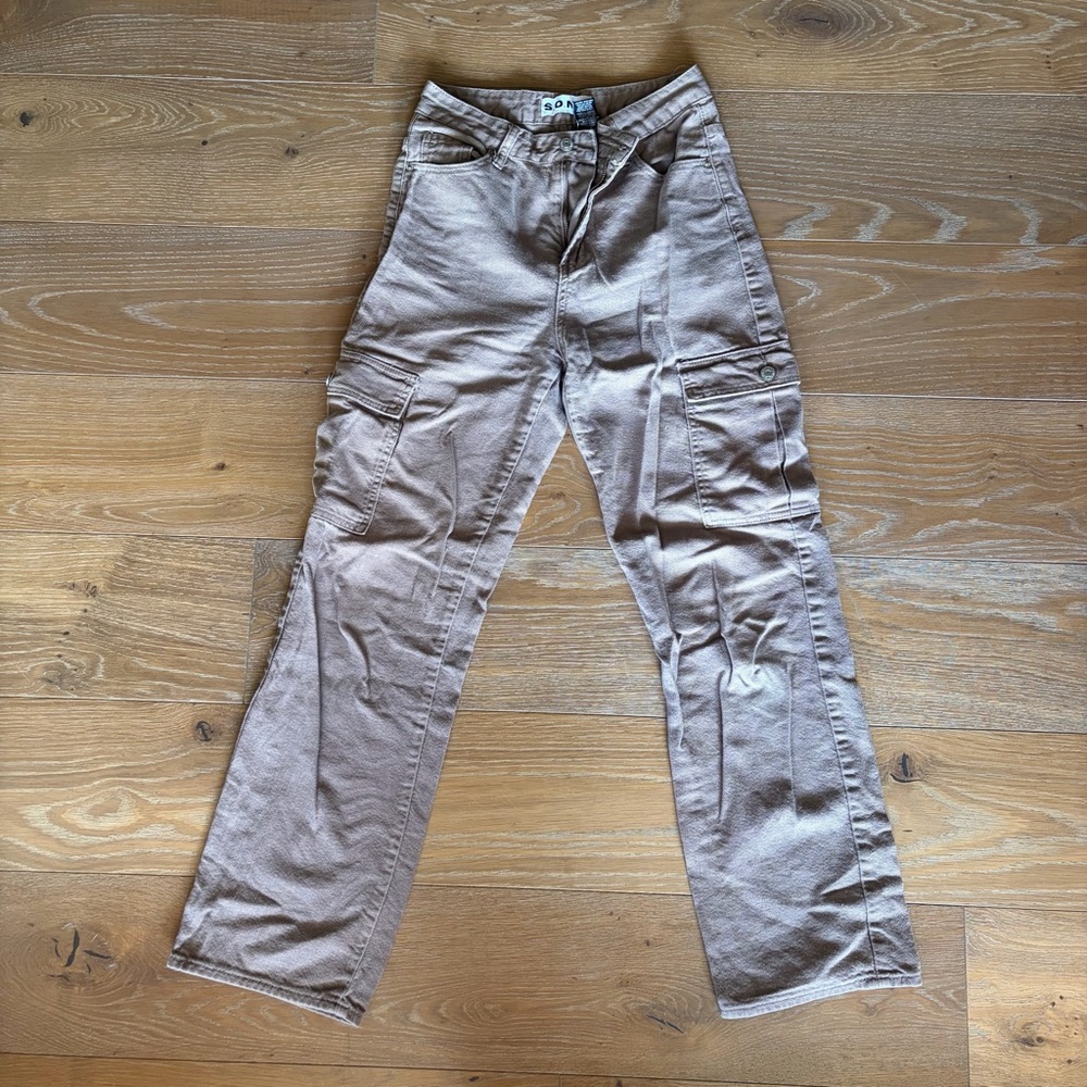 Brown Cargo-Style Pants